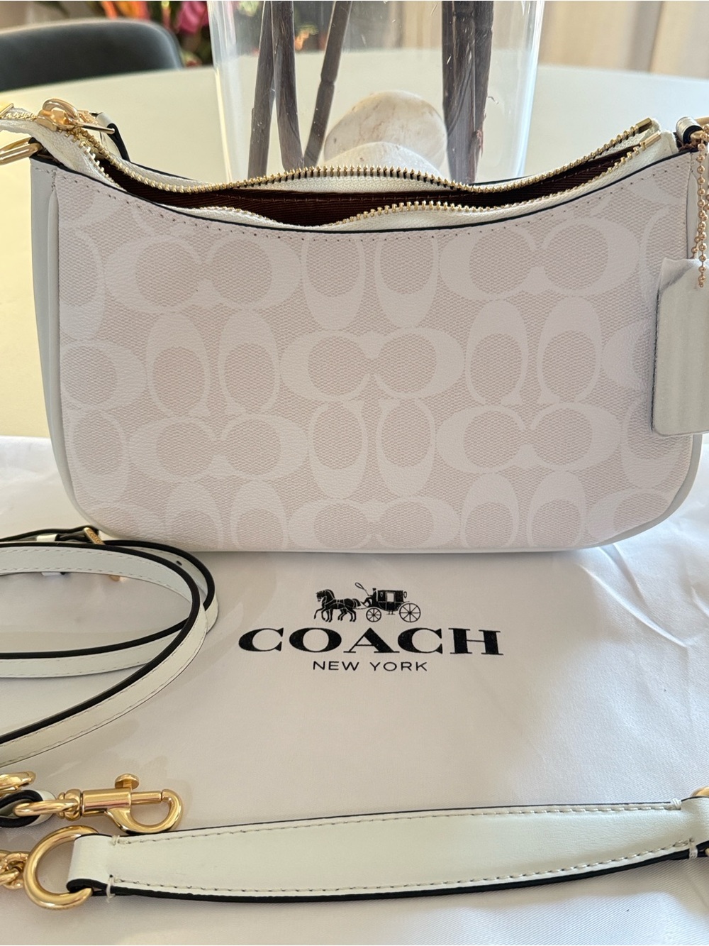 Coach Chalk Signature Teri Mini Shoulder Crossbody with Gold Hardware "NEW" - Picture 3 of 5